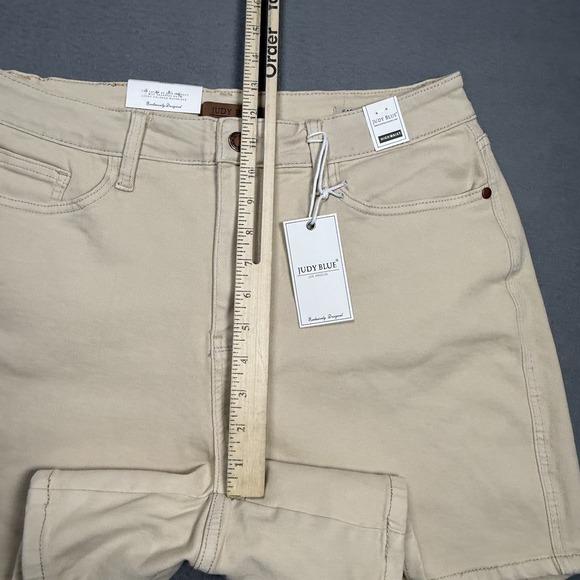 Judy Blue Denim Shorts Womens 1XL (32x6) Bone White High-Waist Garmet Dyed NEW - Picture 9 of 9